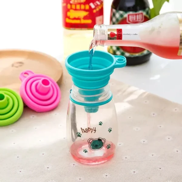 Silicone Funnel Collapsible Flexible Foldable Kitchen Gadget for Home - Image 7