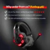 K2 PRO Gaming Headphones with Noise Reducing Microphone ~ Black Camouflage Headset with Hi-Fi Subwoofer Stereo Sound with Bass for Mobile, PC, Laptop, Computer, PlayStation4, Xbox ~ Noise Cancelling PS4 Headphone with Mic - USB + 3.5mm Wire ~ By FunBug - Image 6