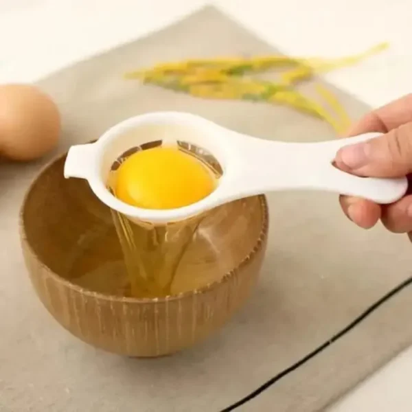 Egg Separator Cake Cooking Tools White Filter Sifting Processing Dispenser Baking Gadget Utensils Yolk Separation Essential Food Grade Material For Home Family Divider Cakes Pastry Bakeware Dividers Safe Practical Hand Kitchen Tool Easy Sieve