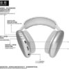 P9 Wireless Bluetooth Headphones With Mic Noise Cancelling Headsets Stereo Sound Earphones Sports Gaming Headphones Supports TF and P47 Wireless headphones with Microphone Bluetooth Foldable Headset Support FM Radio for PC ,TV Smart Phones & Tablets etc - Image 2