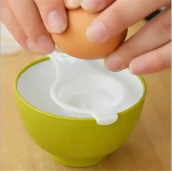 Egg Separator Cake Cooking Tools White Filter Sifting Processing Dispenser Baking Gadget Utensils Yolk Separation Essential Food Grade Material For Home Family Divider Cakes Pastry Bakeware Dividers Safe Practical Hand Kitchen Tool Easy Sieve - Image 4