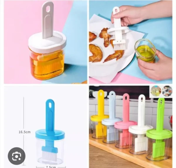 oil brush jar home cooking accessory cooking tool organizer cooking brush with stand kitchen gadget