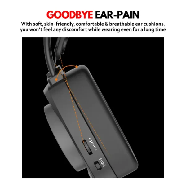 PRO - II RGB Gaming Headphones with Mic for Gaming PC Pubg Mobile PS4 Laptop - 360 Surround Sound Super Bass Vibration Over the Ear Wired Head Phones Gaming Headset with Noise Cancelling Micophone - By Unique Mall - Image 10