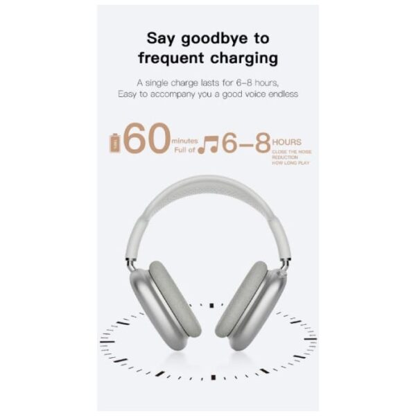 P9 Wireless Bluetooth Headphones With Mic Noise Cancelling Headsets Stereo Sound Earphones Sports Gaming Headphones Supports TF and P47 Wireless headphones with Microphone Bluetooth Foldable Headset Support FM Radio for PC ,TV Smart Phones & Tablets etc - Image 3
