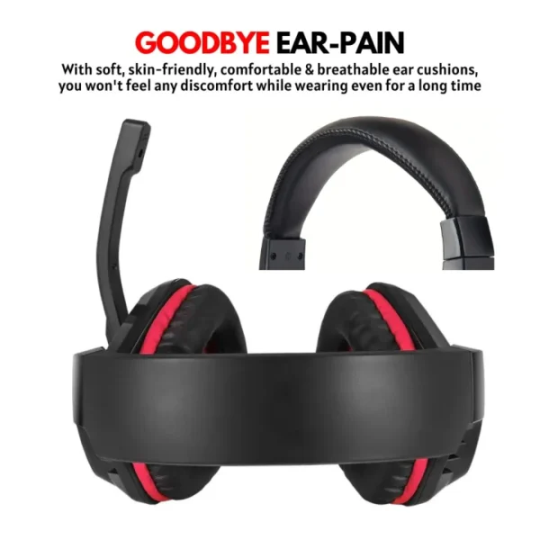 PRO - II RGB Gaming Headphones with Mic for Gaming PC Pubg Mobile PS4 Laptop - 360 Surround Sound Super Bass Vibration Over the Ear Wired Head Phones Gaming Headset with Noise Cancelling Micophone - By Unique Mall - Image 3
