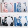 ROWEQPP P47m Bluetooth-compatible 5.0 Headphones Big Cat Ear Wire-controlled Gaming Headset Hifi Sports Earphones