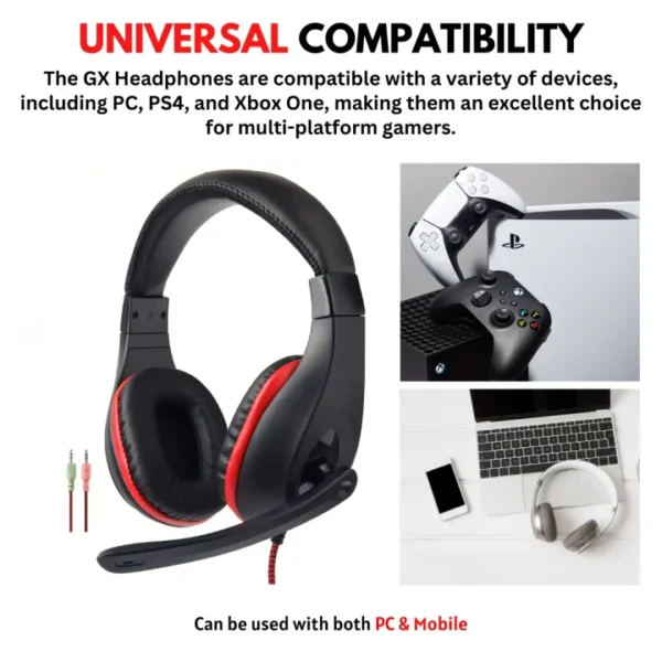PRO - II RGB Gaming Headphones with Mic for Gaming PC Pubg Mobile PS4 Laptop - 360 Surround Sound Super Bass Vibration Over the Ear Wired Head Phones Gaming Headset with Noise Cancelling Micophone - By Unique Mall - Image 2