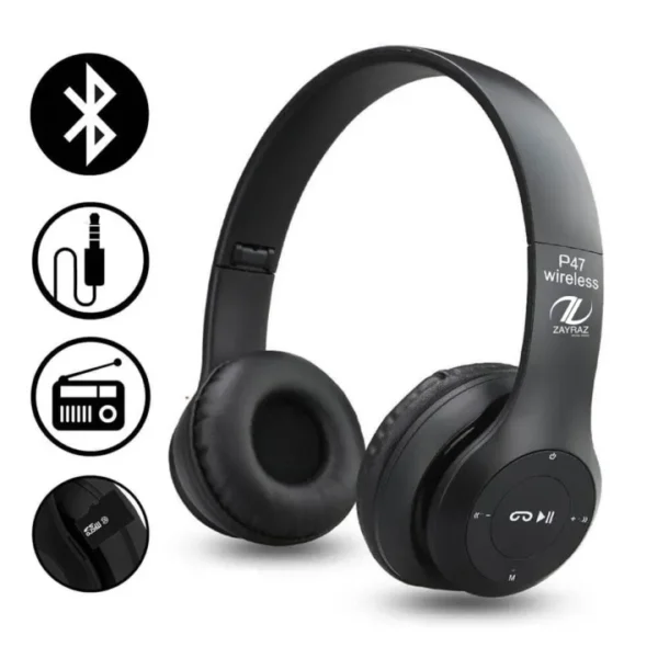 P47 Wireless Headphones Bluetooth Stereo Head phones Foldable Headset with Mic Wireless Built-in Mic compaible for all Android Devices and PC