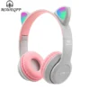 ROWEQPP P47m Bluetooth-compatible 5.0 Headphones Big Cat Ear Wire-controlled Gaming Headset Hifi Sports Earphones - Image 6