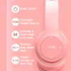 ROWEQPP P47m Bluetooth-compatible 5.0 Headphones Big Cat Ear Wire-controlled Gaming Headset Hifi Sports Earphones - Image 4