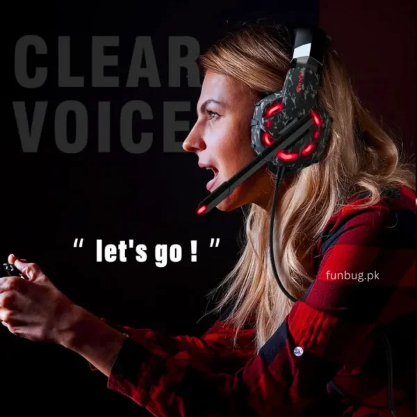 K2 PRO Gaming Headphones with Noise Reducing Microphone ~ Black Camouflage Headset with Hi-Fi Subwoofer Stereo Sound with Bass for Mobile, PC, Laptop, Computer, PlayStation4, Xbox ~ Noise Cancelling PS4 Headphone with Mic - USB + 3.5mm Wire ~ By FunBug - Image 9